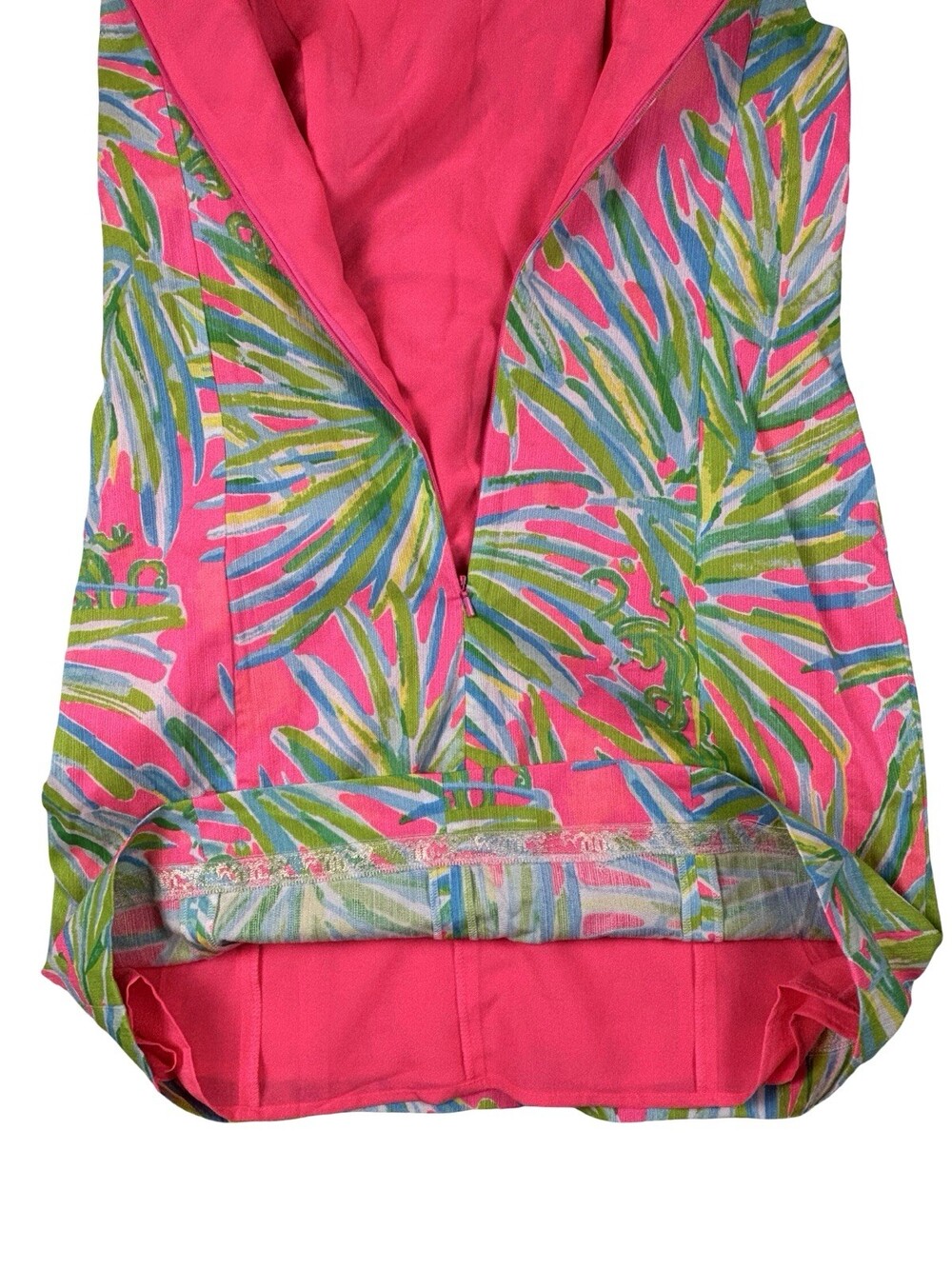 NWOT Lilly Pulitzer Mila Shift Dress Tiki Pink Royal Lime Pom Pom Sequins Size 6 - Picture 10 of 14